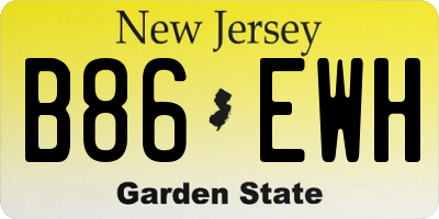 NJ license plate B86EWH