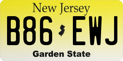 NJ license plate B86EWJ