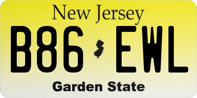 NJ license plate B86EWL