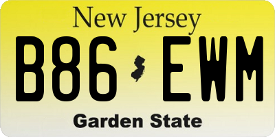 NJ license plate B86EWM
