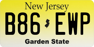NJ license plate B86EWP