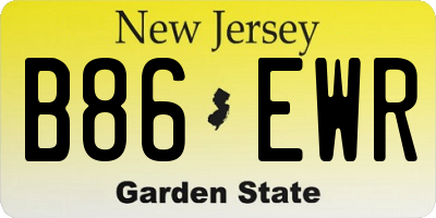 NJ license plate B86EWR