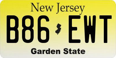 NJ license plate B86EWT