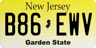 NJ license plate B86EWV