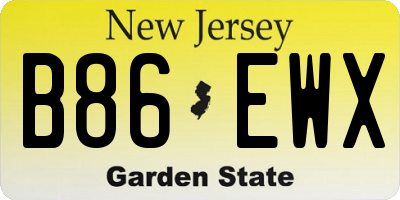 NJ license plate B86EWX