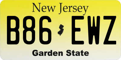 NJ license plate B86EWZ