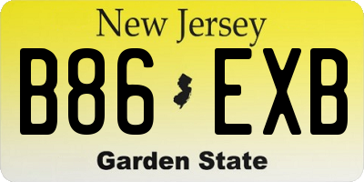 NJ license plate B86EXB