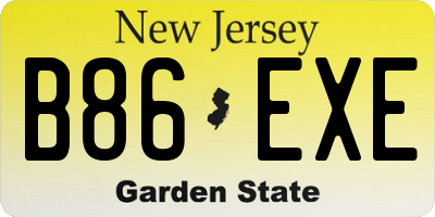 NJ license plate B86EXE
