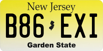 NJ license plate B86EXI