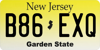 NJ license plate B86EXQ