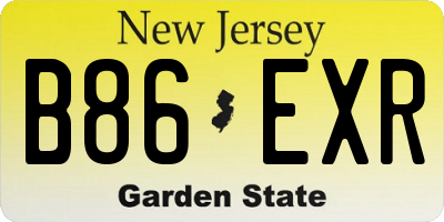 NJ license plate B86EXR