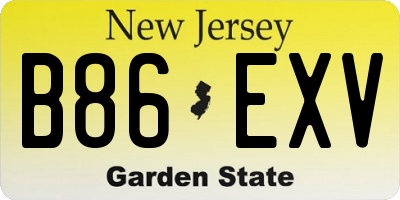 NJ license plate B86EXV