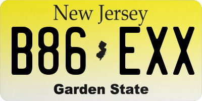NJ license plate B86EXX