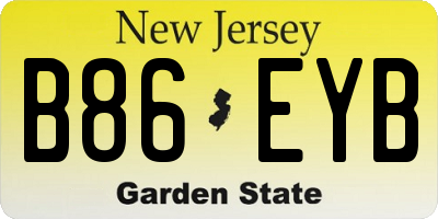 NJ license plate B86EYB
