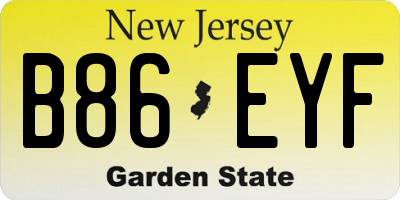 NJ license plate B86EYF