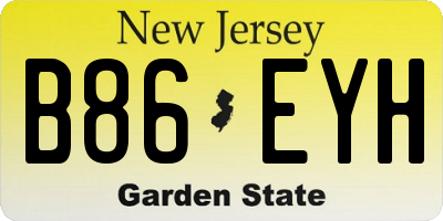 NJ license plate B86EYH