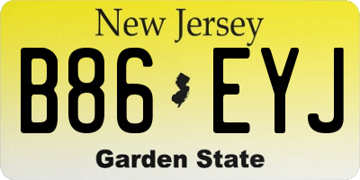 NJ license plate B86EYJ