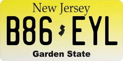 NJ license plate B86EYL