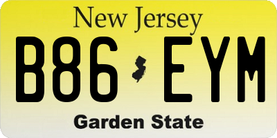 NJ license plate B86EYM