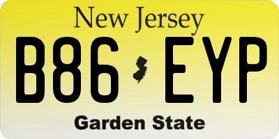 NJ license plate B86EYP