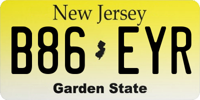 NJ license plate B86EYR