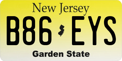 NJ license plate B86EYS