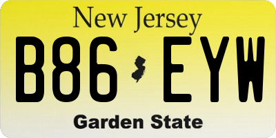NJ license plate B86EYW