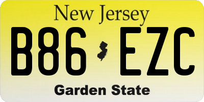 NJ license plate B86EZC