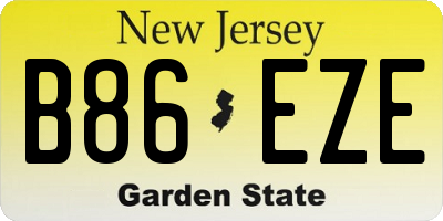 NJ license plate B86EZE