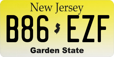 NJ license plate B86EZF