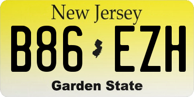 NJ license plate B86EZH