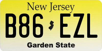NJ license plate B86EZL