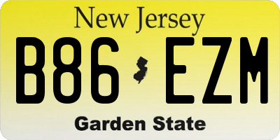 NJ license plate B86EZM
