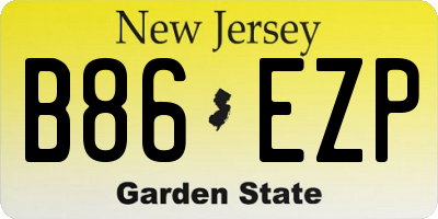 NJ license plate B86EZP
