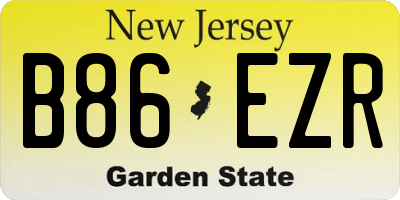 NJ license plate B86EZR