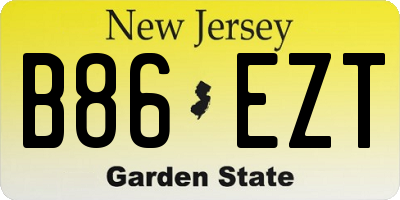 NJ license plate B86EZT