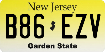 NJ license plate B86EZV