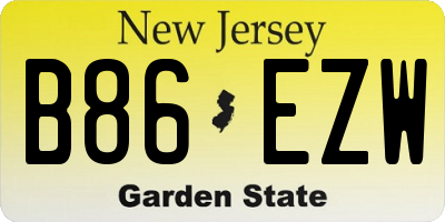 NJ license plate B86EZW