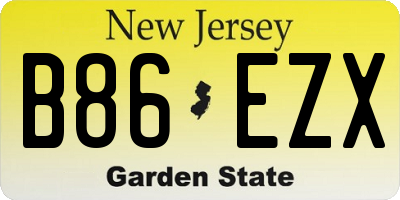 NJ license plate B86EZX