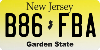 NJ license plate B86FBA