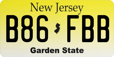 NJ license plate B86FBB