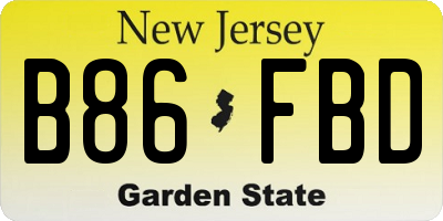 NJ license plate B86FBD