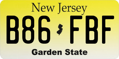 NJ license plate B86FBF