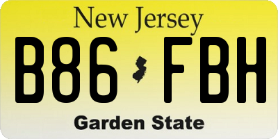 NJ license plate B86FBH