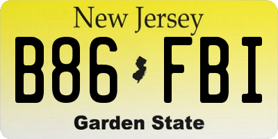 NJ license plate B86FBI