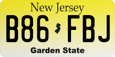 NJ license plate B86FBJ