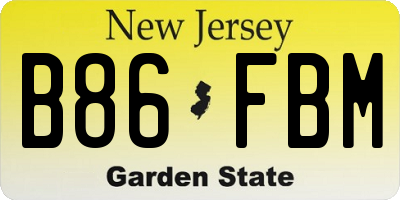 NJ license plate B86FBM