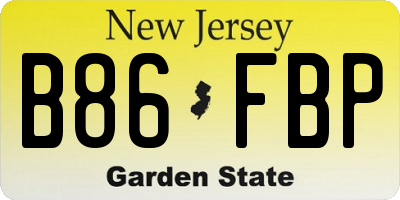 NJ license plate B86FBP