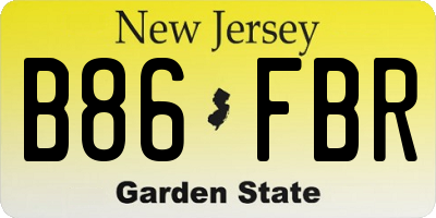NJ license plate B86FBR