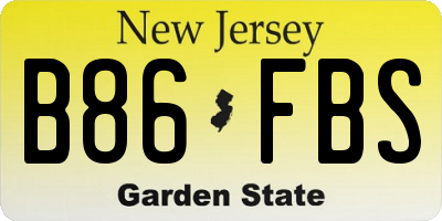 NJ license plate B86FBS